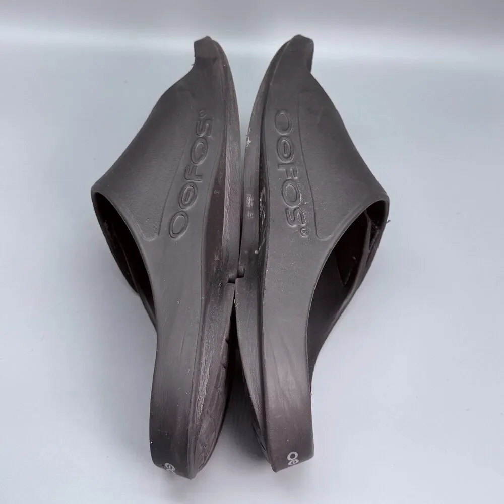 OOFOS OOahh Men's 13 Black Slip-On Sport Comfort Casual Recovery Slide Sandals